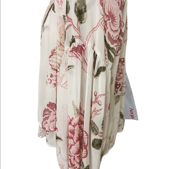 Lucky brand womens long sleeve printed peasant top ruffle details size Medium - Picture 13 of 14